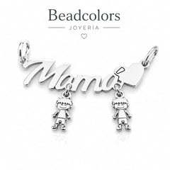 DIJE MAMÁ C/2 NIÑ@S PLATA .925