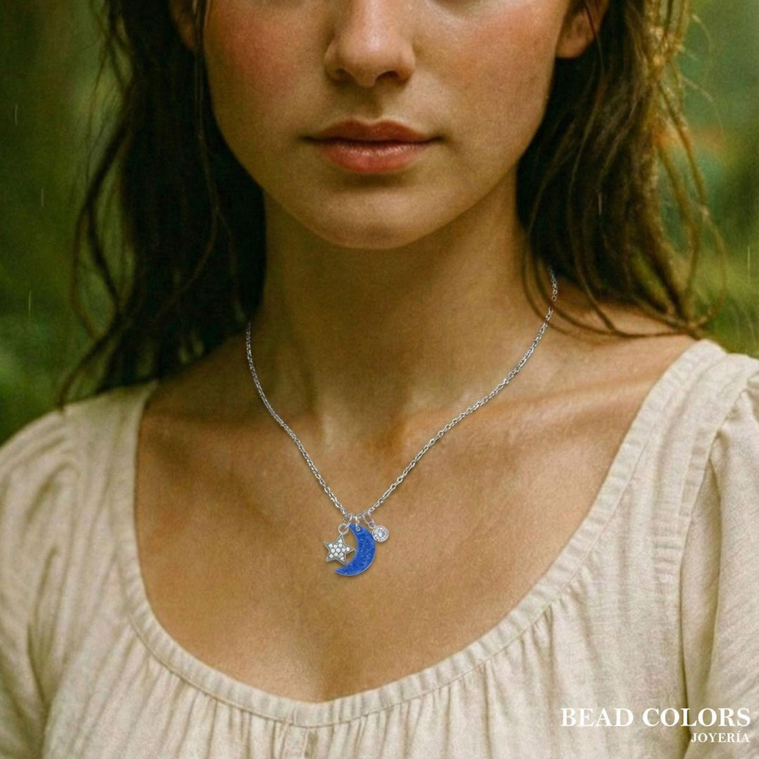GARGANTILLA LUNA OPALO PLATA .925