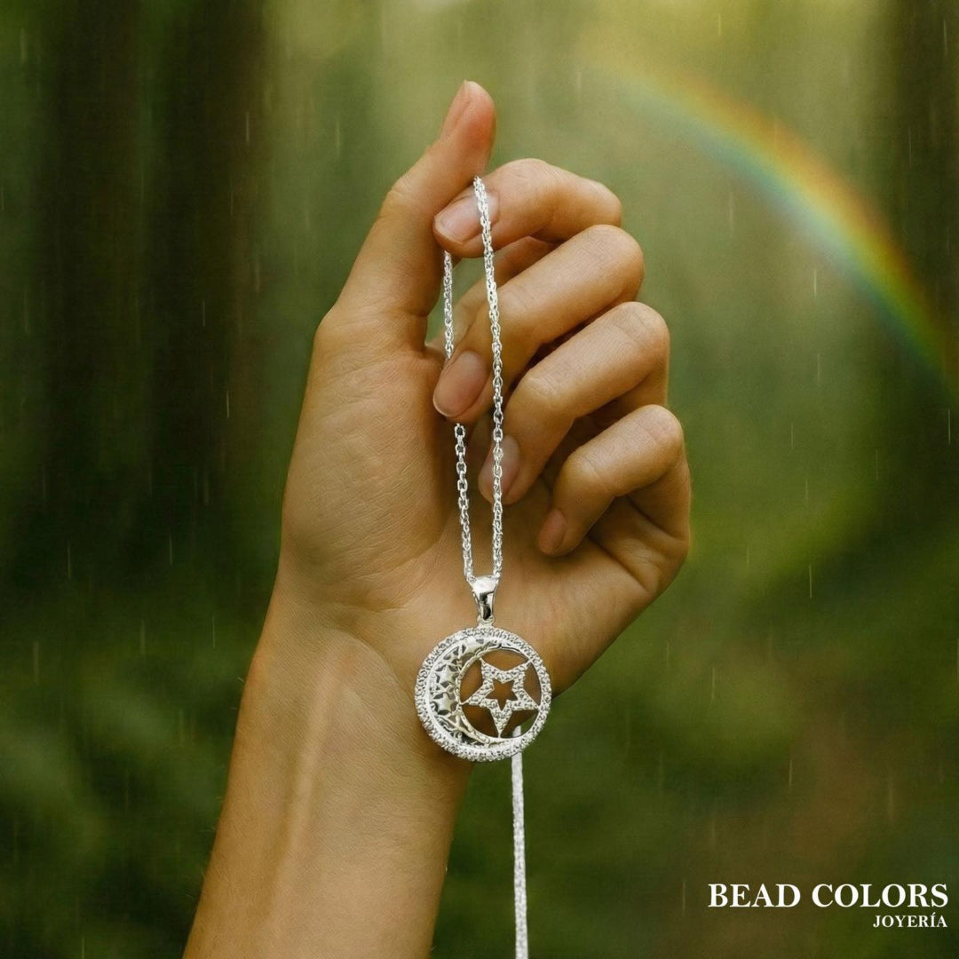 GARGANTILLA LUNA/ESTRELLA PLATA .925