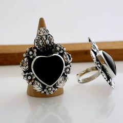 ANILLO SAGRADO CORAZON AJUSTABLE ONIX