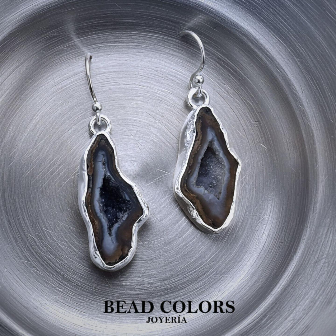 ARETE AGATA DRUZY PLATA .925