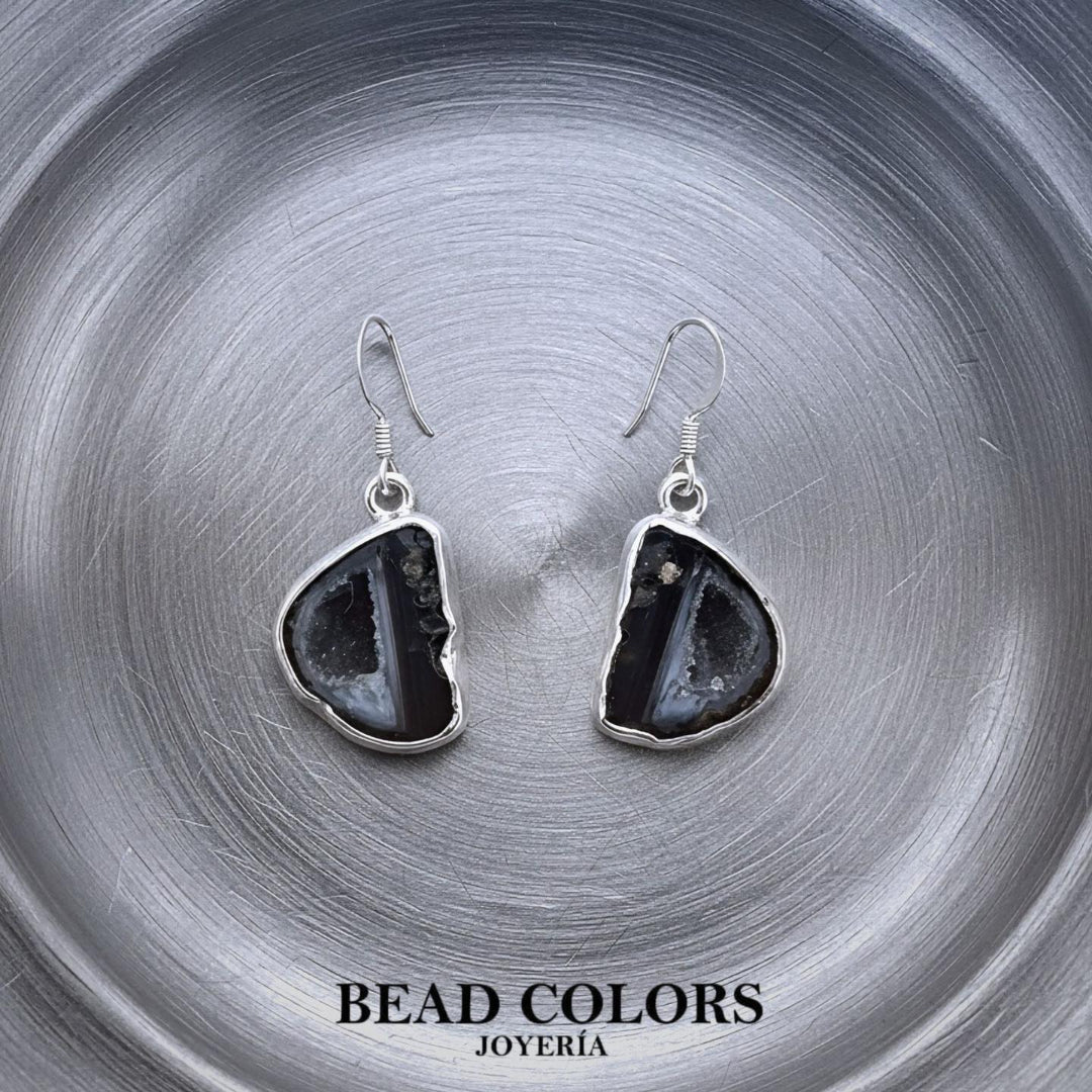 ARETE AGATA DRUZY PLATA .925