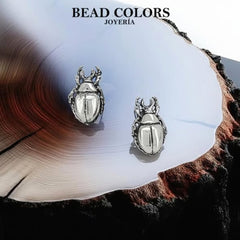 ARETE ESCARABAJO POSTE PLATA .925