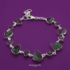 PULSO ZOISITA / RUBI PLATA .925