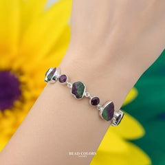 PULSO ZOISITA / RUBI PLATA .925