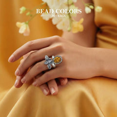 ANILLO ABEJA AMBAR CM PLATA .925