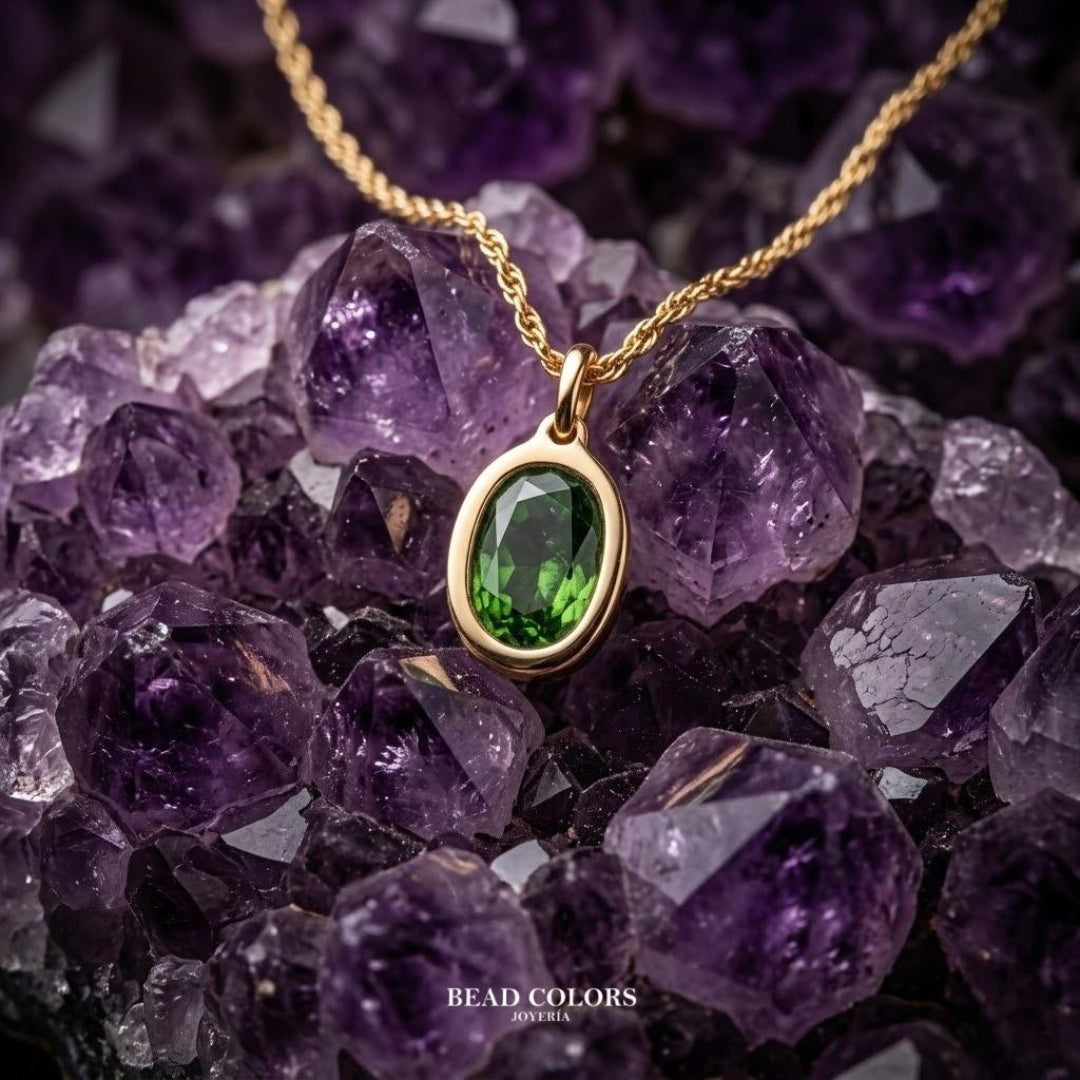 DIJE ZAFIRO VERDE ORO 10K