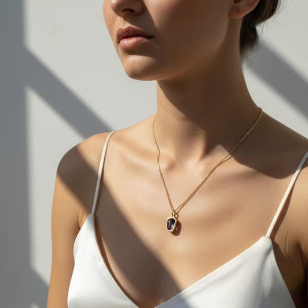 DIJE AMATISTA NATURAL ORO 10K