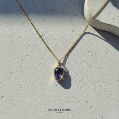 DIJE AMATISTA NATURAL ORO 10K