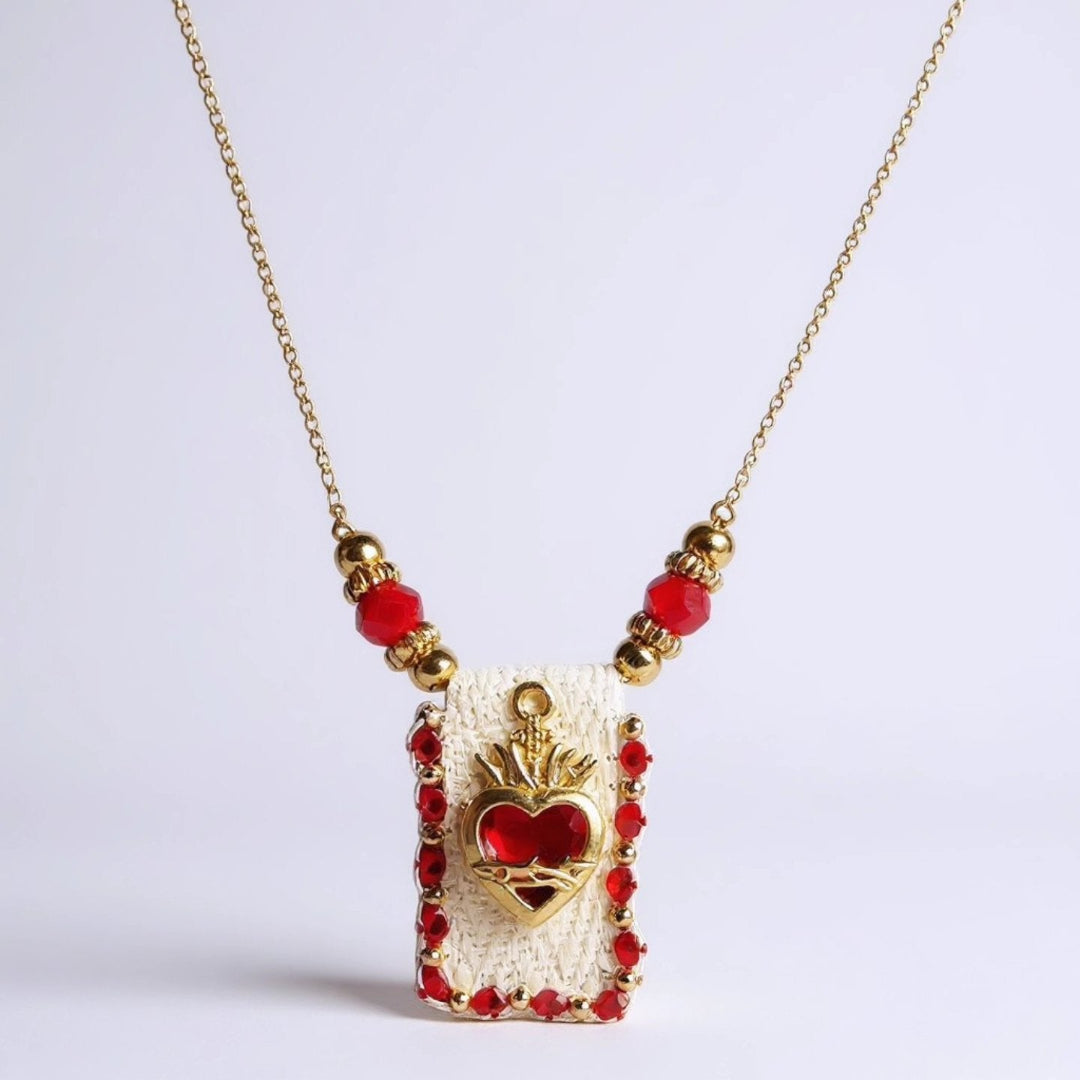 GARG. ESCAPULARIO SAGRADO CORAZON 3D CHAPA