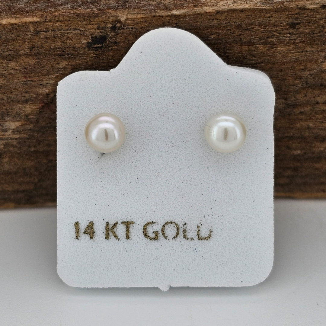 BROQUEL PERLA #4 ORO 14K