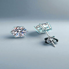 BROQUEL 3.5MM/4MM .3CT MOISSANITA/PLATA