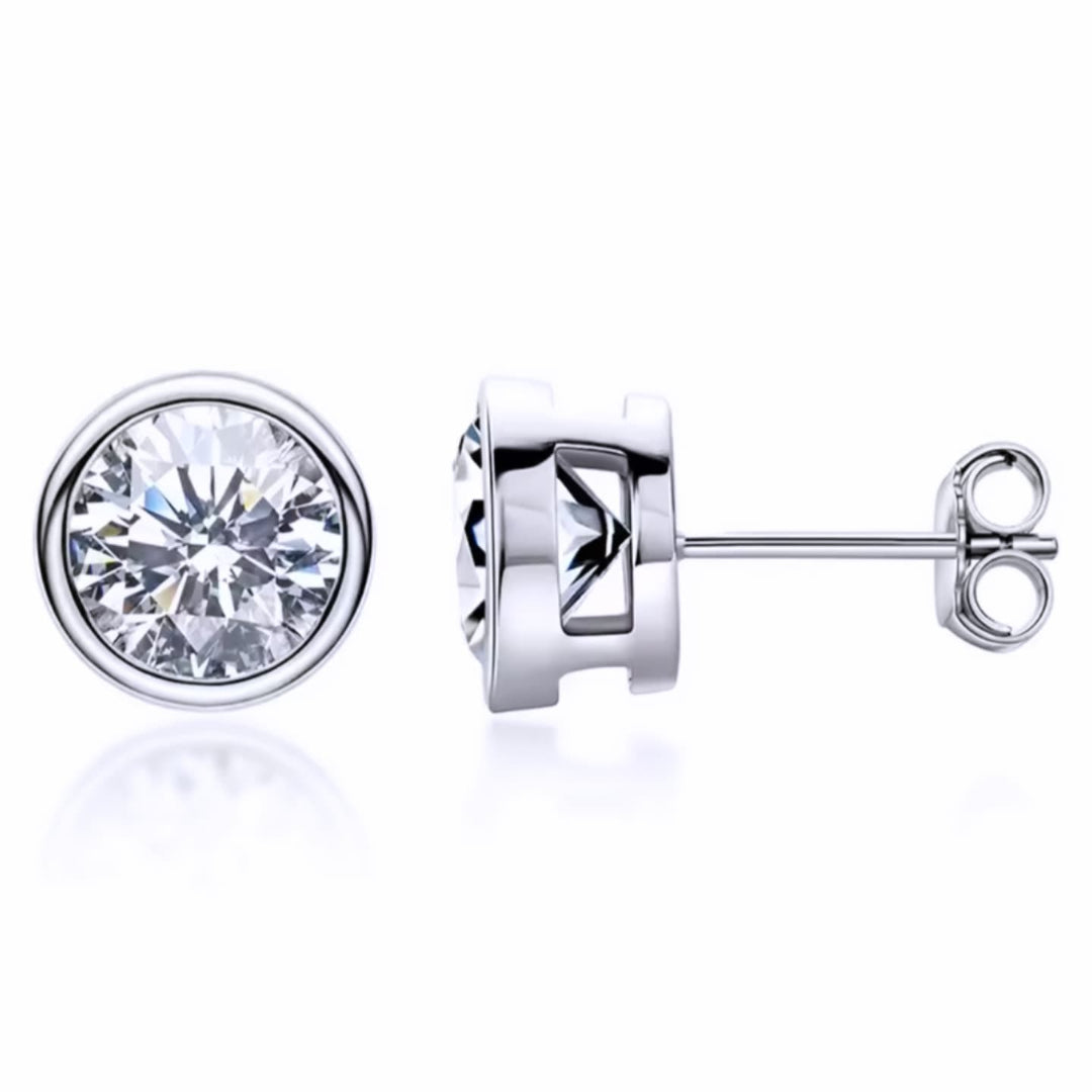 MOISSANITA ARETE PLATA .925