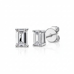MOISSANITA ARETE 5MM RECTO PLATA .925
