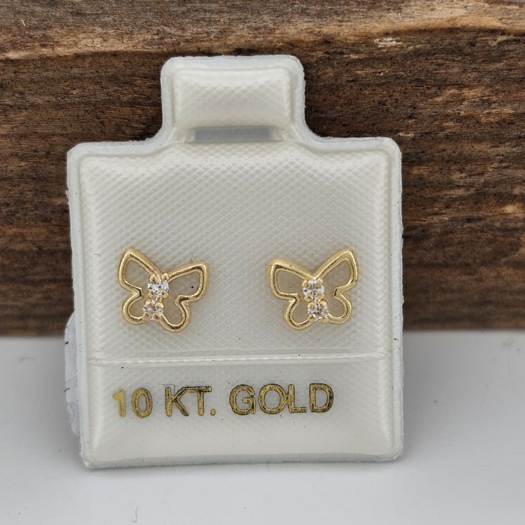 BROQUEL MARIPOSA ORO 10K