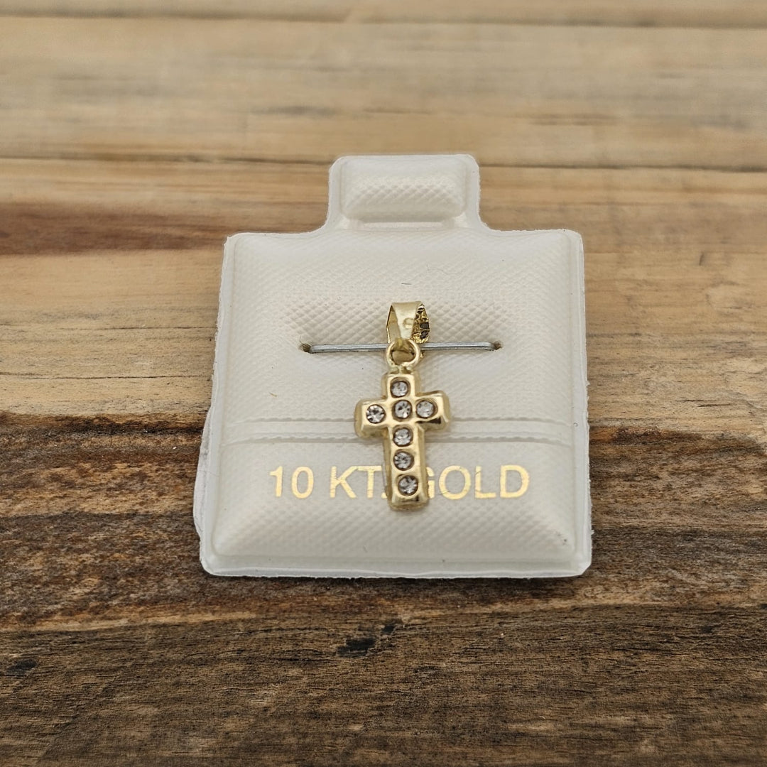 DIJE CRUZ C/ZIRCONIA ORO 10K