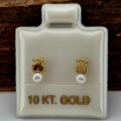 BROQUEL OSO / PERLA ORO 10K