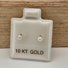 BROQUEL PERLA 3 MM. ORO 10K