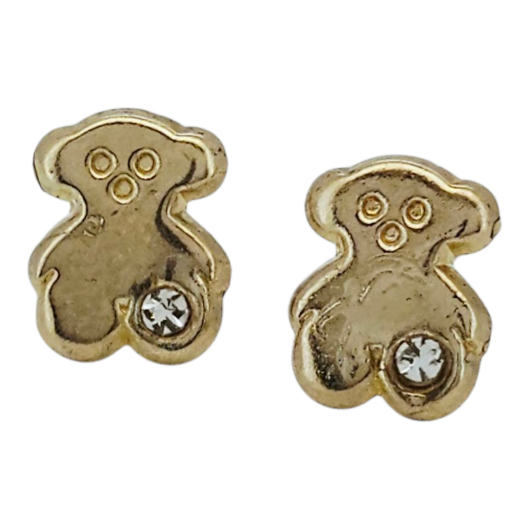 BROQUEL OSO C/ZIRCONIA ORO 10K