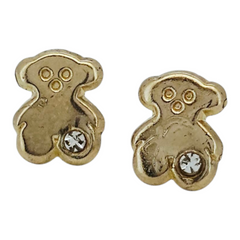 BROQUEL OSO C/ZIRCONIA ORO 10K