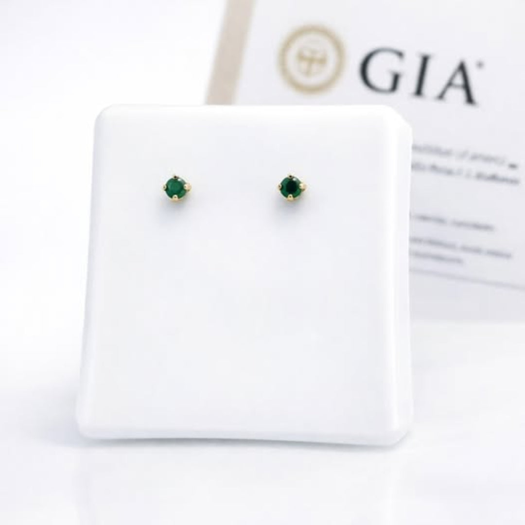 BROQUEL ESMERALDA 2MM ORO 14K
