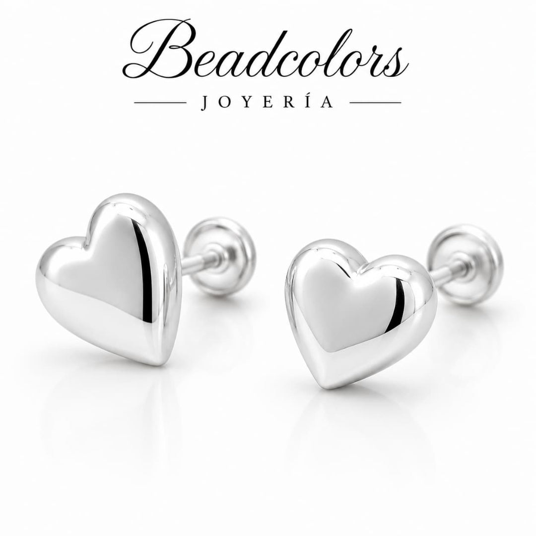 BROQUEL CORAZON GRANDE PLATA .925