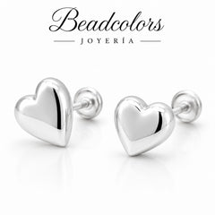 BROQUEL CORAZON GRANDE PLATA .925