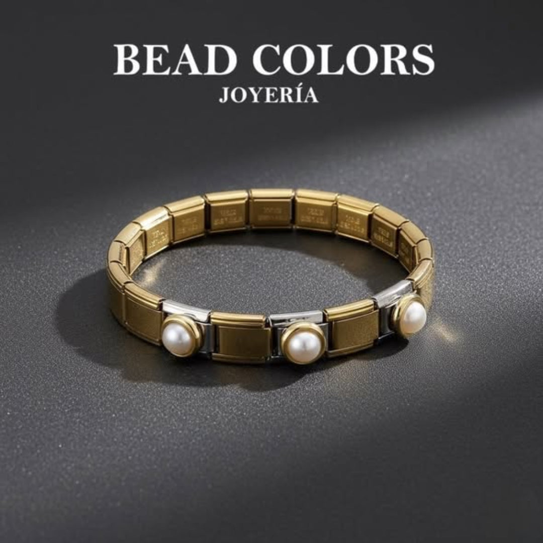 PULSO ITALIANO CON PERLAS ACERO