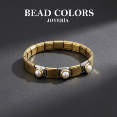 PULSO ITALIANO CON PERLAS ACERO