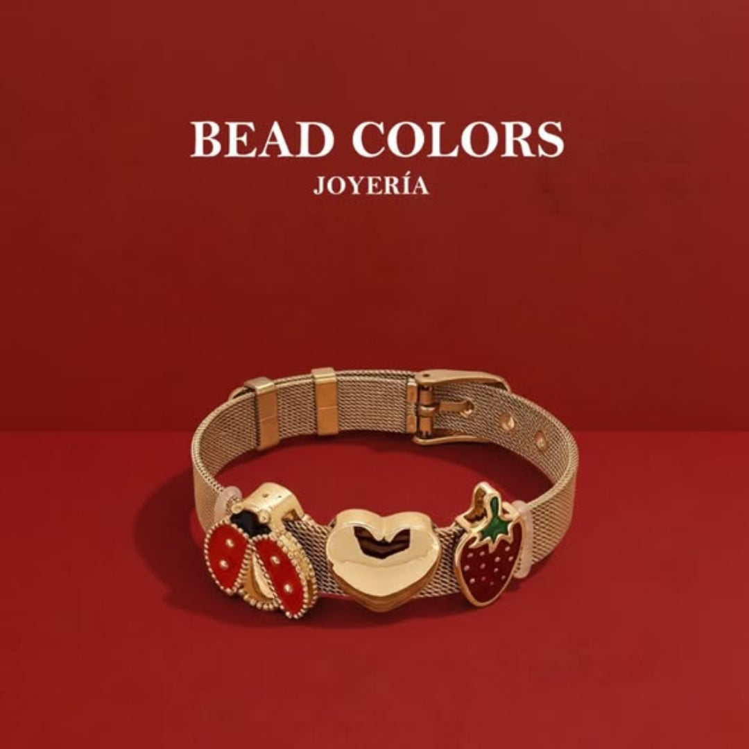 PULSO MARIQUITA CORAZON DORADO ACERO