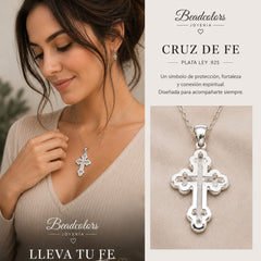 DIJE CRUZ DOBLE PLATA .925