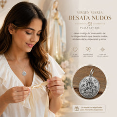 DIJE VIRGEN MARIA DESATANUDOS PLATA .925