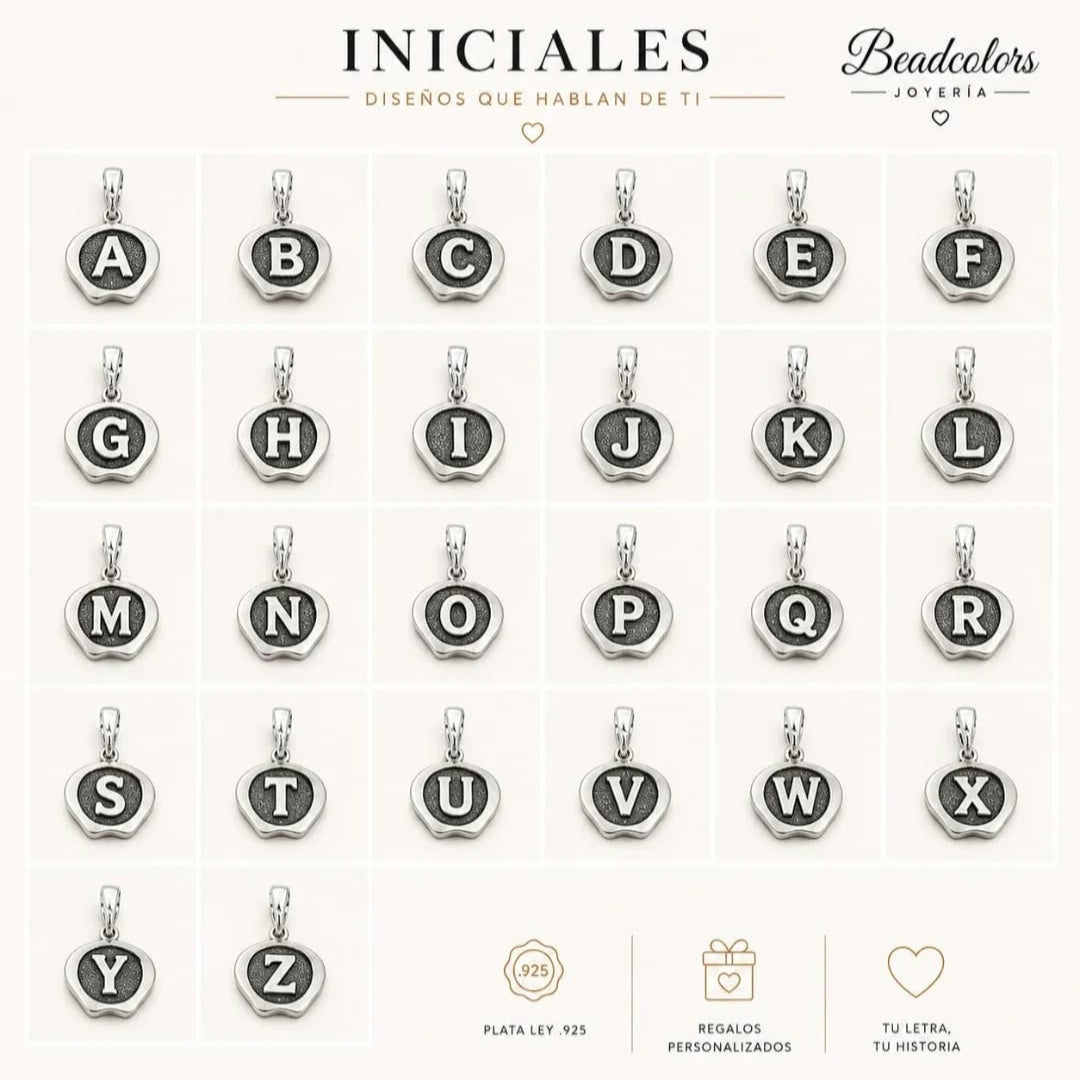 KIT INICIAL MINI V + CADENA 45 CM MATERIAL PLATA LEY 925
