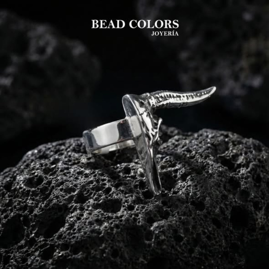 JUEGO ANILLO CRANEO PLATA LEY 925