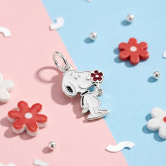 DIJE SNOOPY ESMALTADO PLATA .925