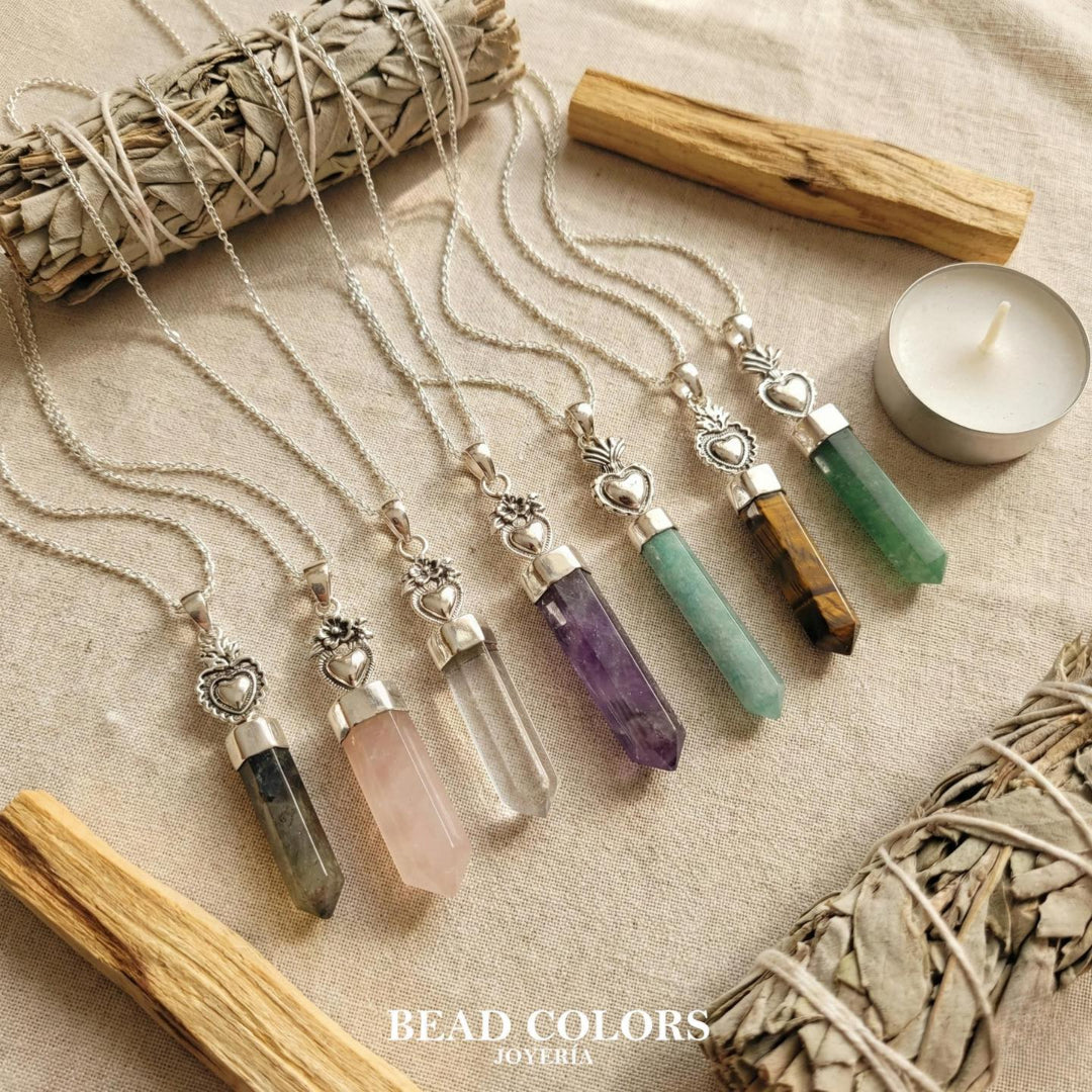 DIJE CUARZO NATURAL PLATA .925