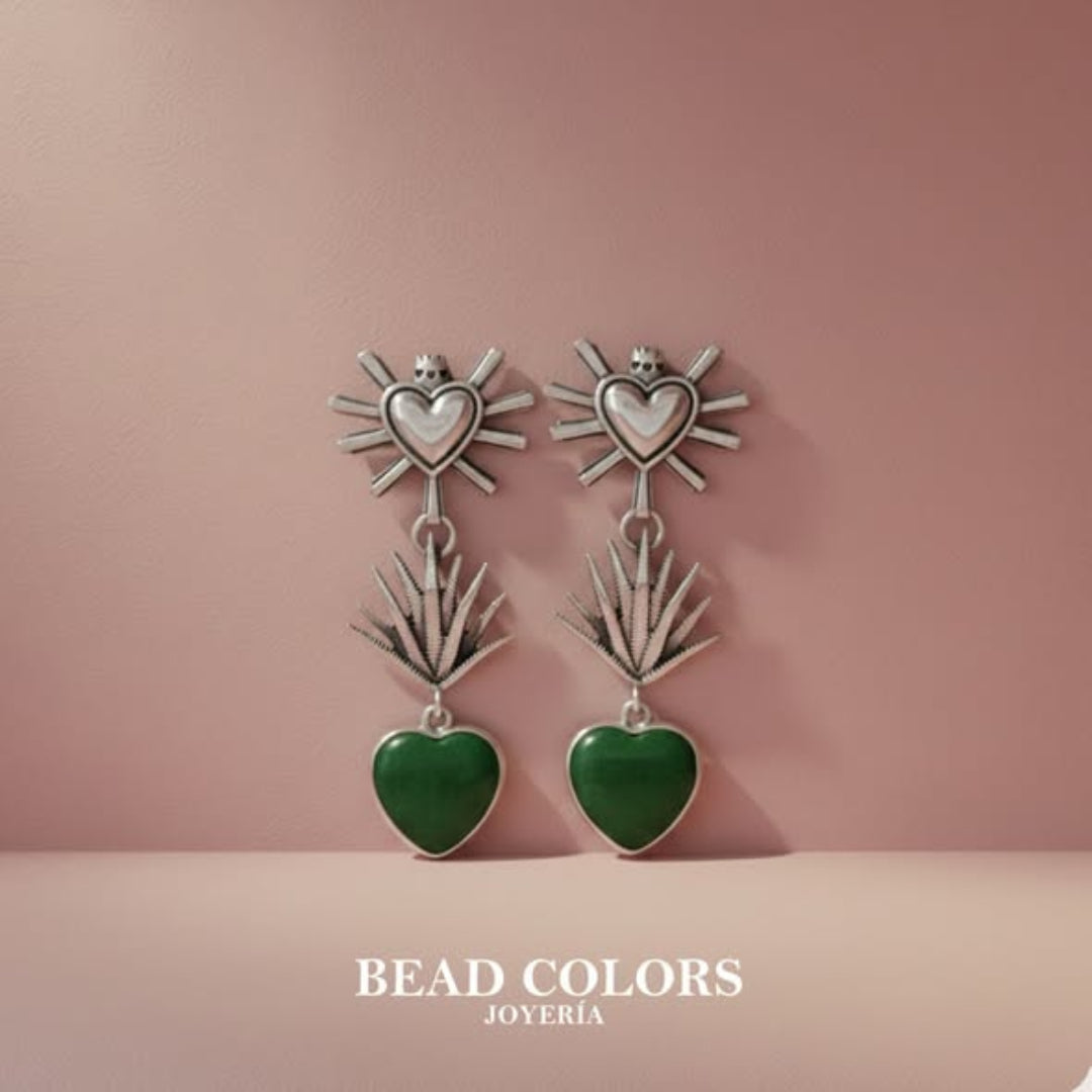 ARETE SAGRADO CORAZON/AGAVE/PIEDRA CM PLATA .925