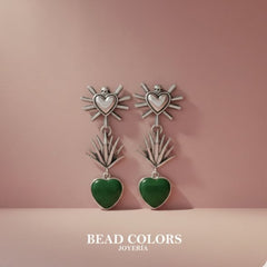ARETE SAGRADO CORAZON/AGAVE/PIEDRA CM PLATA .925