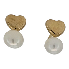 BROQUEL CORAZON/PERLA ORO 10K