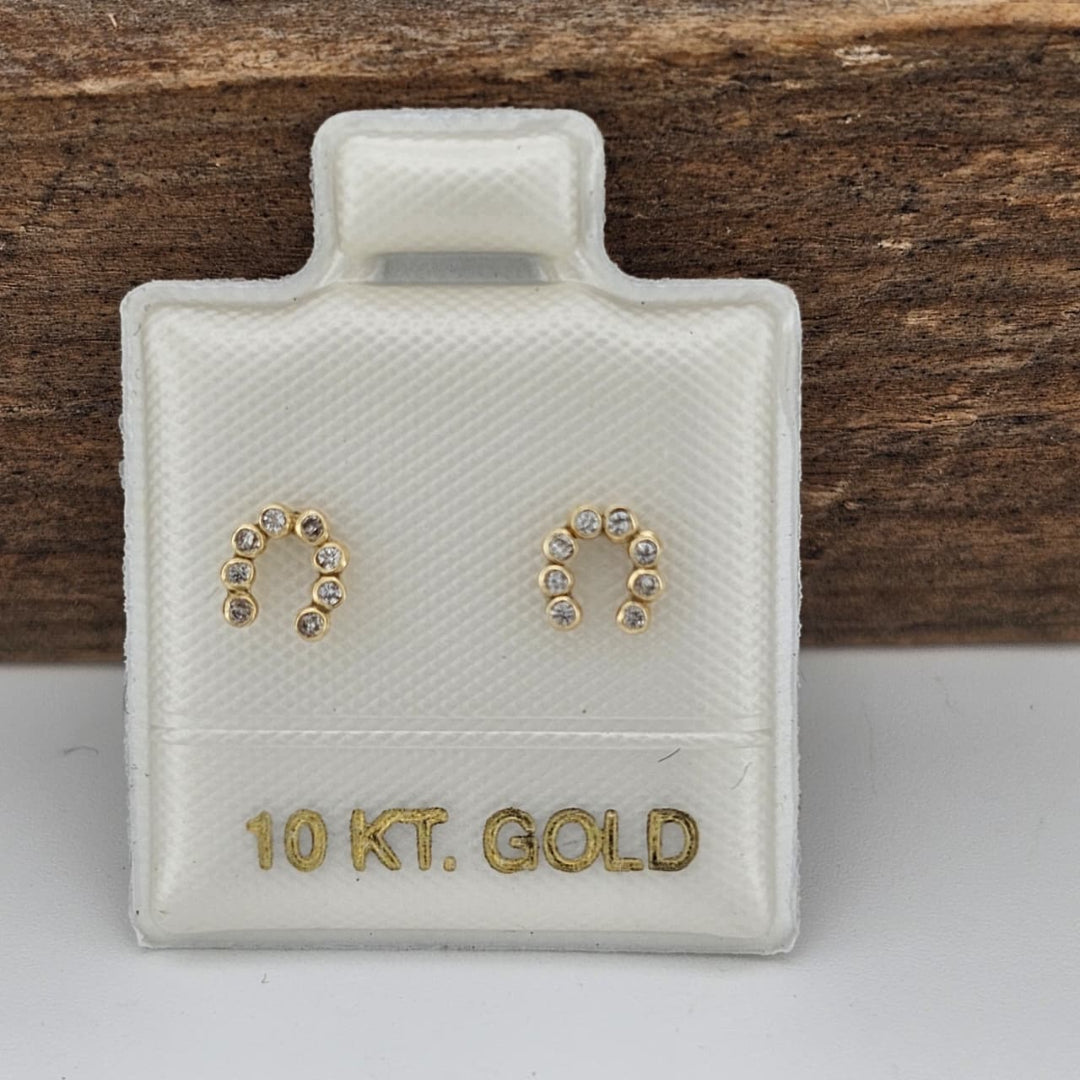 BROQUEL HERRADURA C/ZIRCONIA ORO 10K